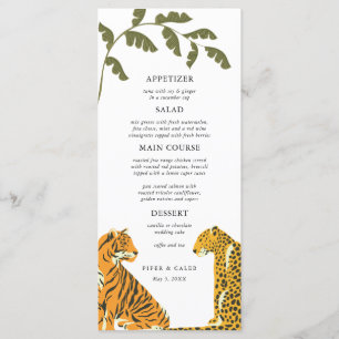 Menu Mariage de chats sauvages tropicaux 