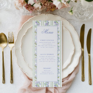Menu Mariage de cottage à rayures florales