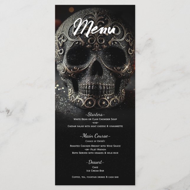 Menu Mariage de crâne de reflet de Parties scintil (Devant)