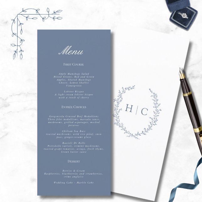 Menu Mariage de crête botanique romantique (Créateur téléchargé)