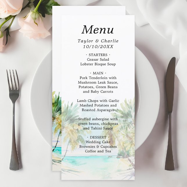 Menu Mariage de Destination sur une Plage Tropicale (Créateur téléchargé)
