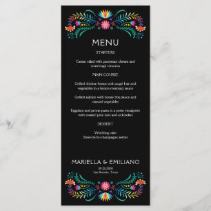 Menu Mariage de douche Fiesta Floral