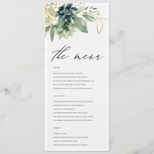 Menu Mariage de feuillage Succulent bleu Dusky Gre