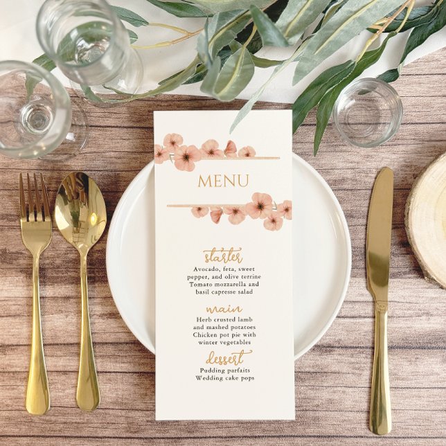 Menu Mariage de Fleur sauvage Russe Blush Rose (Créateur téléchargé)