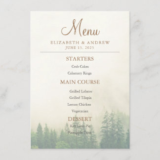 Menu Mariage de Forest Mountain