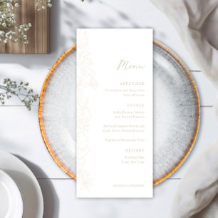 Menu Mariage de jardin floral élégant simple vintage iv