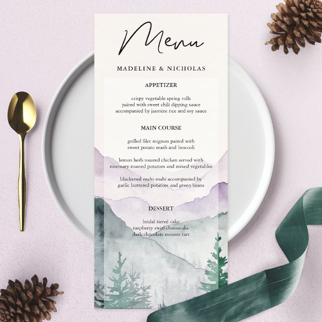 Menu Mariage de la forêt de Misty Mountain (Créateur téléchargé)