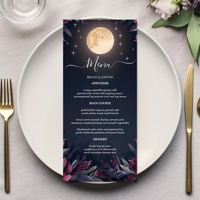Menu Mariage de la lune de jardin de minuit (Créateur téléchargé)