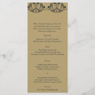 Menu Mariage de la marine et de la mascarade d'or