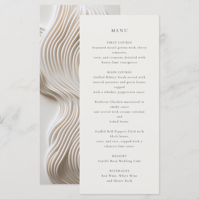 Menu mariage de l'ivoire sculpté (Devant / Derrière)