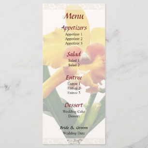 Menu Mariage de l'orchidée de Cattleya