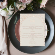 Menu Mariage de luxe Rose Gold Carrelage méditerra