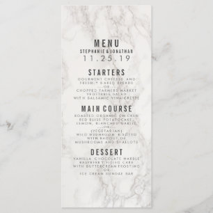 Menu Mariage de marbre élégant moderne
