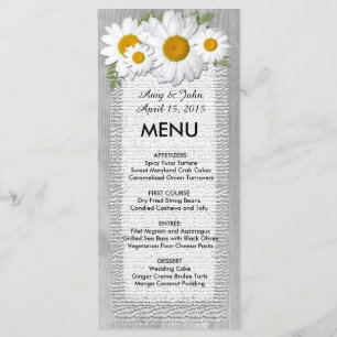 Menu Mariage de marguerite rustique daisy2