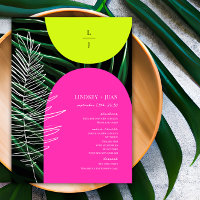 Mariage de monogramme en feuilles de palmier en né