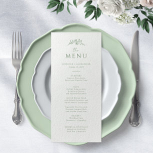 Menu Mariage de monogramme vert Sage