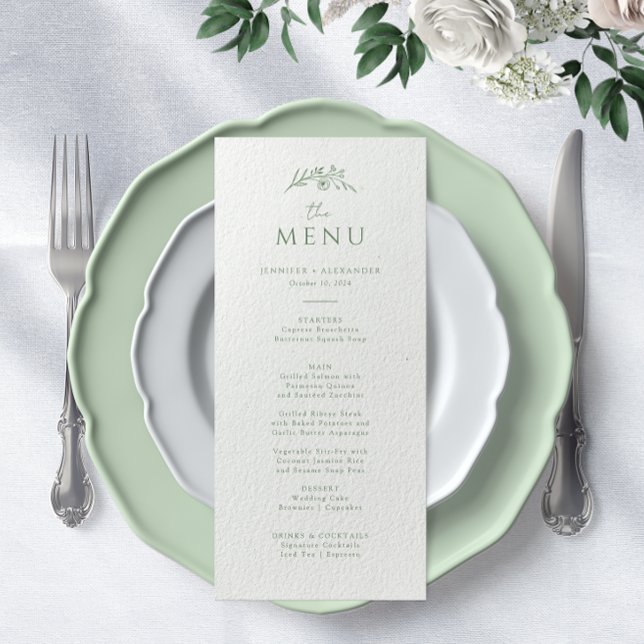 Menu Mariage de monogramme vert Sage (Créateur téléchargé)