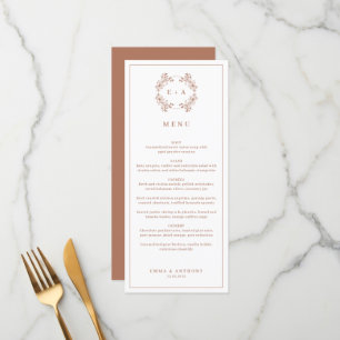 Menu Mariage de monogramme Vintage officiel