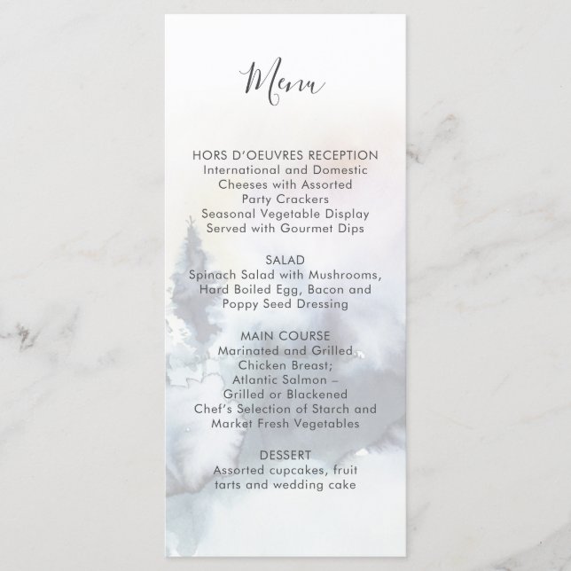 Menu Mariage de Montagne Alpine | (Devant)