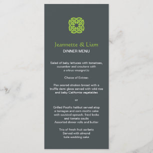 Menu Mariage de noeud celtique moderne