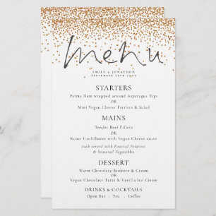 Menu Mariage de Parties scintillant Gold Script él