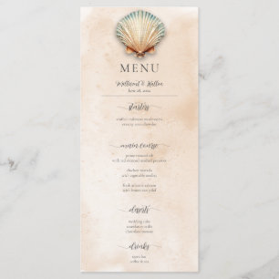 Menu Mariage de sable de coquillage moderne