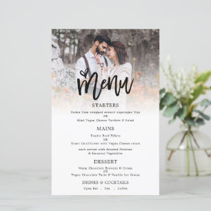 Menu Mariage de script d'art photo budget