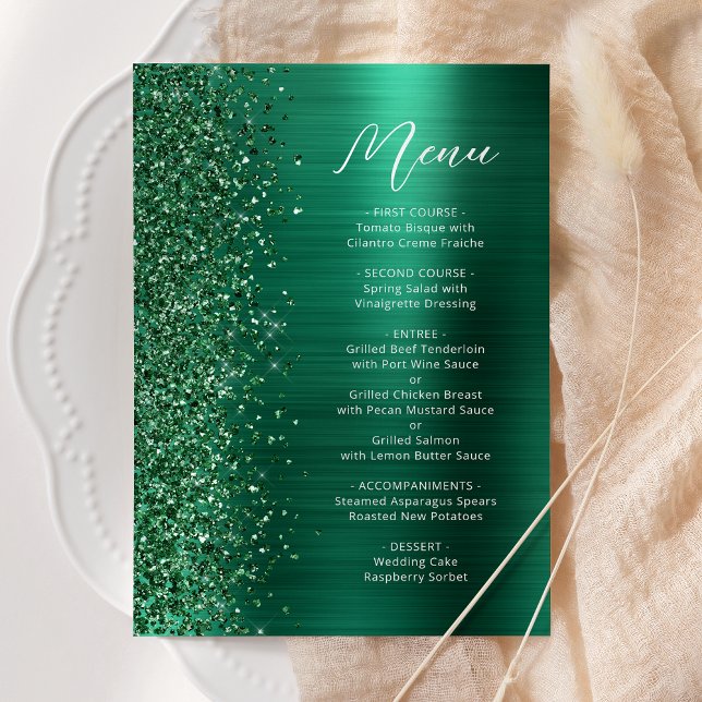 Menu Mariage de script de Parties scintillant Emerald G (Créateur téléchargé)