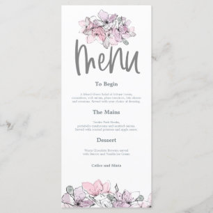 Menu mariage de script Lilac rose