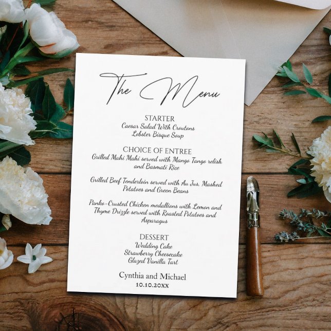 Menu Mariage de script manuscrit (Créateur téléchargé)