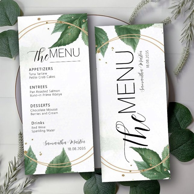 Menu Mariage de script minimal verdure (Créateur téléchargé)