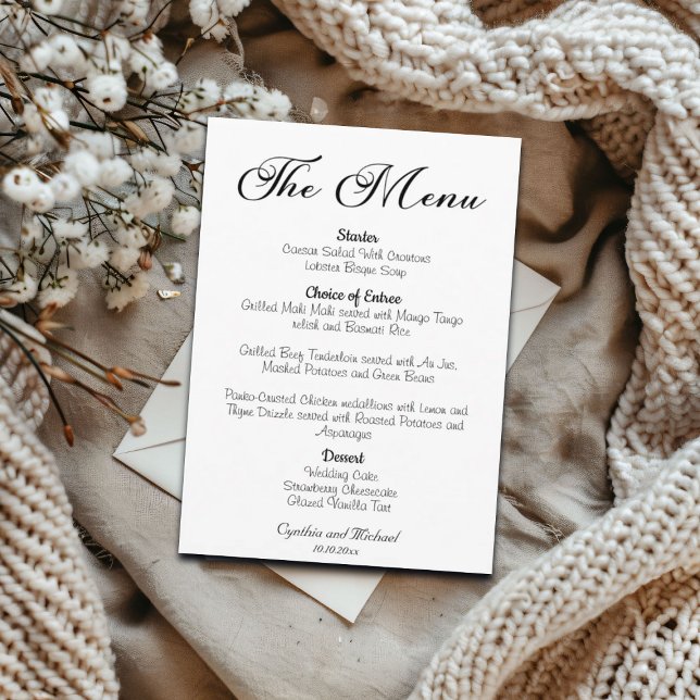 Menu Mariage de script moderne (Créateur téléchargé)