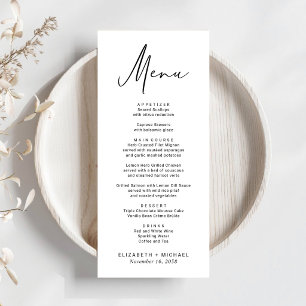 Menu Mariage de script moderne chic