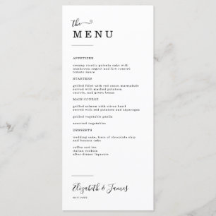 Menu Mariage de script simple