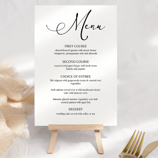 Menu Mariage de script simple Black Modern (Créateur téléchargé)