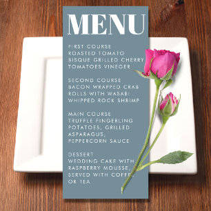 Menu Mariage de typographie moderne Dusty Blue Bold
