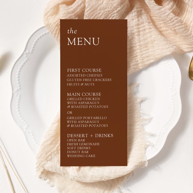 Menu Mariage de typographie moderne et élégant (Créateur téléchargé)