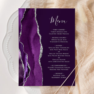 Menu Mariage Deep Purple Agate Argent