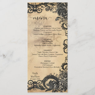 Menu Mariage d'élégance gothique victorienne