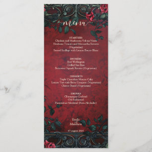 Menu Mariage d'élégance gothique victorienne