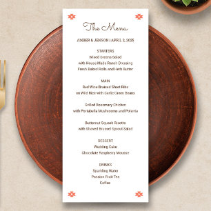 Menu Mariage Desert Chic Sedona