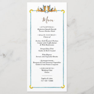 Menu mariage design italien