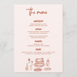 Menu Mariage Dessin Nourriture Doodle Fantaisiste