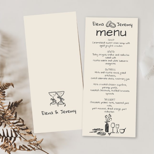 Menu Mariage Dessin Rapide Écrit À La Main (Créateur téléchargé)
