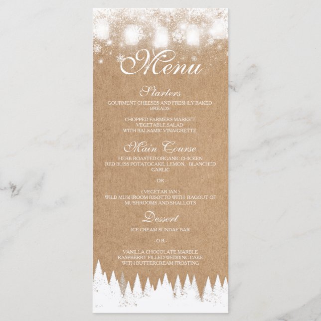 Menu Mariage d'hiver (Devant)