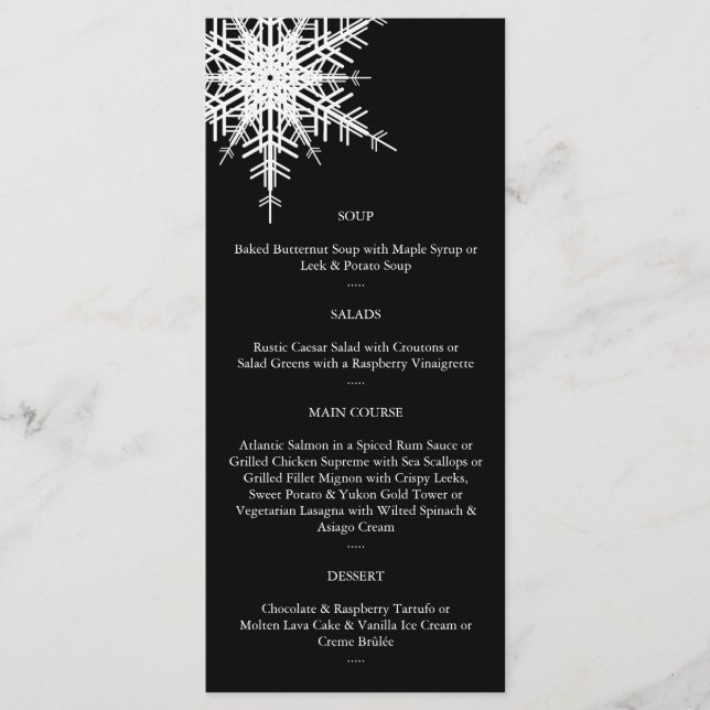Menu Mariage d'hiver (Devant)