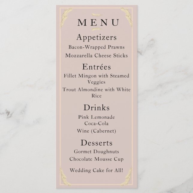 Menu Mariage d'hiver catholique (Devant)
