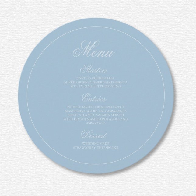 Menu Mariage Diamant Bleu Élégant (Créateur téléchargé)