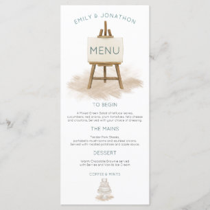 Menu Mariage d'illustration de gâteau bohème rustique