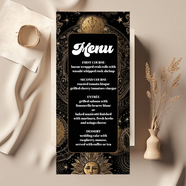 Menu Mariage d'or noir céleste (Créateur téléchargé)